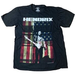Authentic Hendrix Jimi Hendrix American Flag Graphic Tee - Size Large